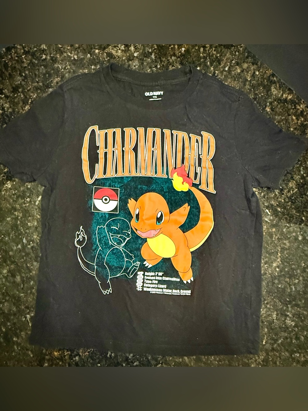 Old Navy Black Kids' Charmander Graphic Tee with Orange Print